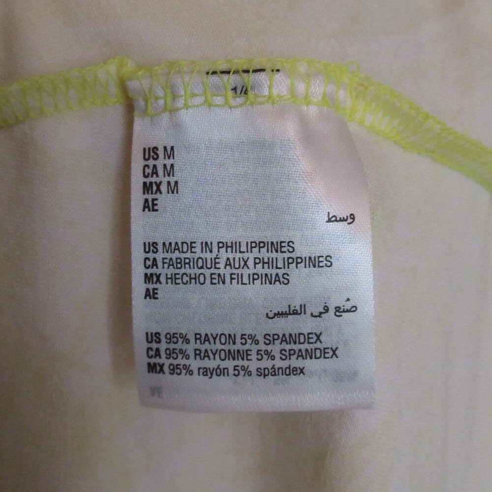 JM Collection Tunic Top, Size-M, NWT, Yellow/White Print - Picture 5 of 8